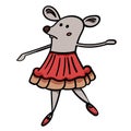 Mouse in a pink dress. Cartoon vector. Vector illustration Royalty Free Stock Photo