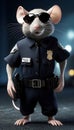 Mouse in Blue Badge: Policing Excellence in Furry Chronicles Royalty Free Stock Photo