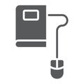 Mouse and book glyph icon, e learning Royalty Free Stock Photo