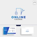 mouse book line , online learning line logo template vector illustration icon element Royalty Free Stock Photo