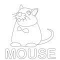 Mouse cartoon vector illustration coloring book front Royalty Free Stock Photo