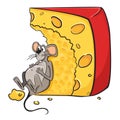 Mouse with cheese Royalty Free Stock Photo