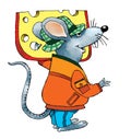 Mouse cheese cartoon drawing rodent Royalty Free Stock Photo