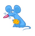 Mouse cheese cartoon illustration Royalty Free Stock Photo