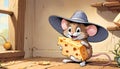 Mouse cheese rat food rodent pest animal hat