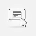 Mouse Click on Credit Card Button outline vector icon Royalty Free Stock Photo