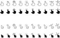 Mouse Click Cursor icon. Hand Mouse Pointer Pictogram on Transparent Background. Finger Web Click Pointer Royalty Free Stock Photo
