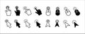 Mouse click cursor icon set. Hand finger and arrow cursor pointer symbol icons vector set. Assorted mouse click cursor pointer Royalty Free Stock Photo