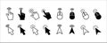 Mouse click cursor icon set. Hand finger and arrow cursor pointer symbol icons vector set. Assorted mouse click cursor pointer Royalty Free Stock Photo
