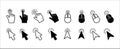 Mouse click cursor icon set. Hand finger and arrow cursor pointer symbol icons vector set. Assorted mouse click cursor pointer