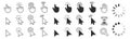 Mouse click cursor set. Hand Cursor. Click icon. Royalty Free Stock Photo