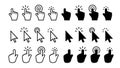 Mouse click cursor set. Hand Cursor. Click icon. Mouse pointer set. Royalty Free Stock Photo