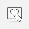 Mouse click on Heart Button vector concept line icon Royalty Free Stock Photo