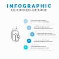 Mouse, Click, Internet, Online, Shopping Line icon with 5 steps presentation infographics Background Royalty Free Stock Photo