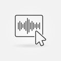 Mouse Click on Sound Wave Button vector thin line icon Royalty Free Stock Photo