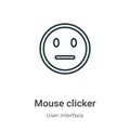 Mouse clicker outline vector icon. Thin line black mouse clicker icon, flat vector simple element illustration from editable user Royalty Free Stock Photo