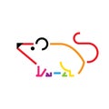 Mouse colorful lines icon, rat sign designs icon.