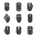 Mouse Computer Icons Set Royalty Free Stock Photo