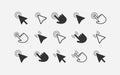 Mouse cursor arrows and hands icon set Royalty Free Stock Photo