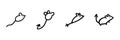 Mouse Cursor Evolution Line Icon Set In Doodle Style. Computer Pointer Transformation And Navigation Outline Sketch Royalty Free Stock Photo