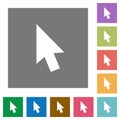 Mouse cursor square flat icons Royalty Free Stock Photo