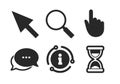 Mouse cursor icon. Hourglass, magnifier glass. Vector Royalty Free Stock Photo