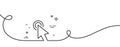 Mouse cursor line icon. Click action sign. Continuous line with curl. Vector Royalty Free Stock Photo