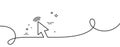 Mouse cursor line icon. Click action sign. Continuous line with curl. Vector Royalty Free Stock Photo