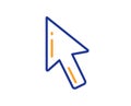 Mouse cursor line icon. Click action sign. Vector Royalty Free Stock Photo