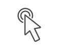 Mouse cursor line icon. Click action sign. Vector Royalty Free Stock Photo