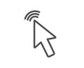 Mouse cursor line icon. Click action sign. Vector Royalty Free Stock Photo