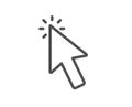 Mouse cursor line icon. Click action sign. Vector Royalty Free Stock Photo