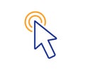 Mouse cursor line icon. Click action sign. Vector Royalty Free Stock Photo