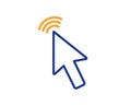Mouse cursor line icon. Click action sign. Vector Royalty Free Stock Photo