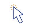 Mouse cursor line icon. Click action sign. Vector Royalty Free Stock Photo