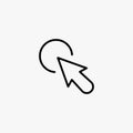 Mouse cursor line icon design. Pointer mark vector illustration. Royalty Free Stock Photo