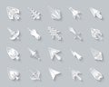 Mouse Cursor simple paper cut icons vector set Royalty Free Stock Photo