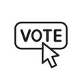 Mouse cursor pressing vote button icon, Polling sign, Voting election concept
