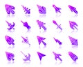 Mouse Cursor simple gradient icons vector set Royalty Free Stock Photo