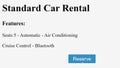 Mouse Cursor Slides Over And Clicks Reserve Rental Button on Web Page. Device Screen View of Cursor Clicking Reserving Car