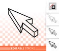Mouse Cursor simple black line vector icon Royalty Free Stock Photo