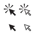 Mouse cursor vector icon, clicking cursor pointer icon vector Royalty Free Stock Photo