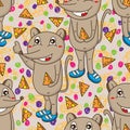 Mouse cute cheese seamless pattern