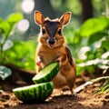 mouse deer in the cucumber garden