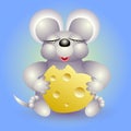 Mouse eats cheese in form heart