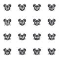 Mouse emoji vector icons set Royalty Free Stock Photo