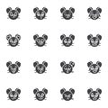 Mouse emoji vector icons set Royalty Free Stock Photo