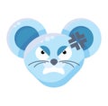 Mouse face angry emoticon sticker