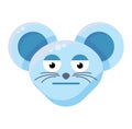Mouse face bored emoticon flat sticker Royalty Free Stock Photo