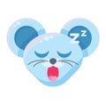 Mouse face drowsy emoticon sticker